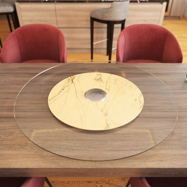 Prato Giratório De Mesa 80 Cm Em Vidro Temperado 8mm - Cor Tr