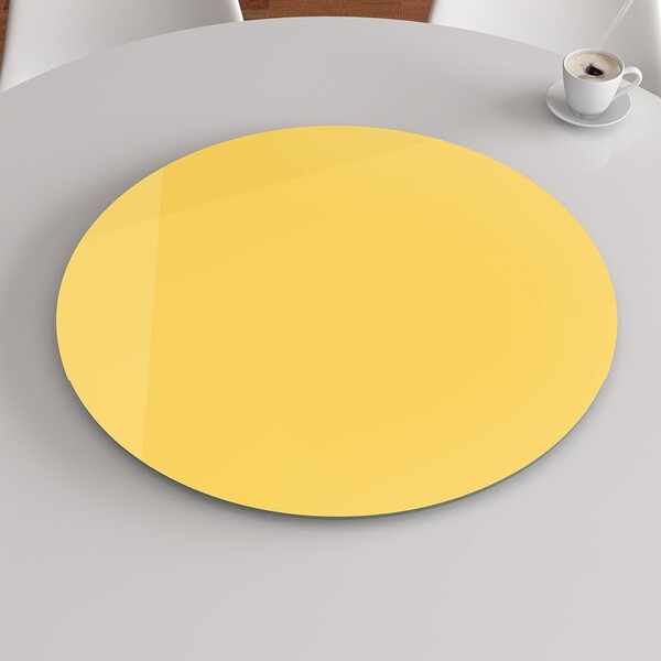 Prato Giratório De Mesa 80cm Vidro Temperado - Amarelo - Extr