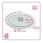 Prato Giratório De Vidro Temperado Incolor 50 Cm