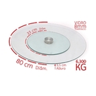 Prato Giratório De Vidro Temperado Incolor 80 Cm