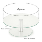 Prato Giratorio Para Bolo F. Collection Ø30cm Boleira Vidro