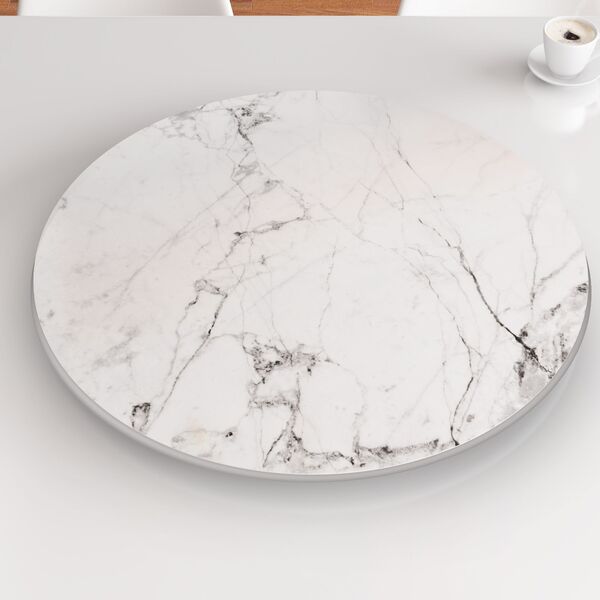 Prato Giratório Para Mesa De Jantar 80 Cm Mdf Carrara