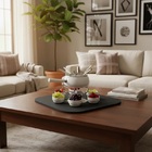 Prato Giratório Tampo Tábua Para Mesa 80 Cm - Preto Laca