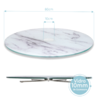 Prato Giratório Vidro Marmorizado10mm Inox304 Evolution 80cm