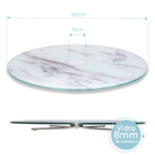 Prato Giratório Vidro Marmorizado 8mm Inox304 Evolution100cm