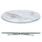 Prato Giratório Vidro Marmorizado 8mm Inox304 Evolution 60cm