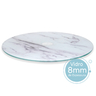 Prato Giratório Vidro Temperado 8mm Design Marmorizado 40cm