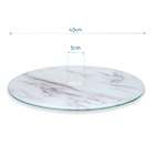 Prato Giratório Vidro Temperado 8mm Design Marmorizado 40cm