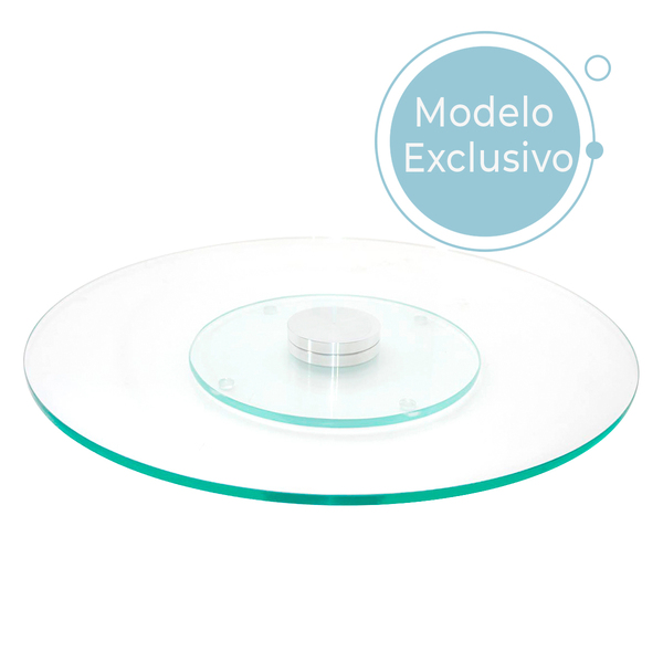 Prato Giratório Vidro Temperado 8mm Incolor 45cm