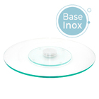 Prato Giratório Vidro Temperado C/base Inox Luxo 120cm X 8mm