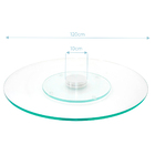 Prato Giratório Vidro Temperado C/base Inox Luxo 120cm X 8mm