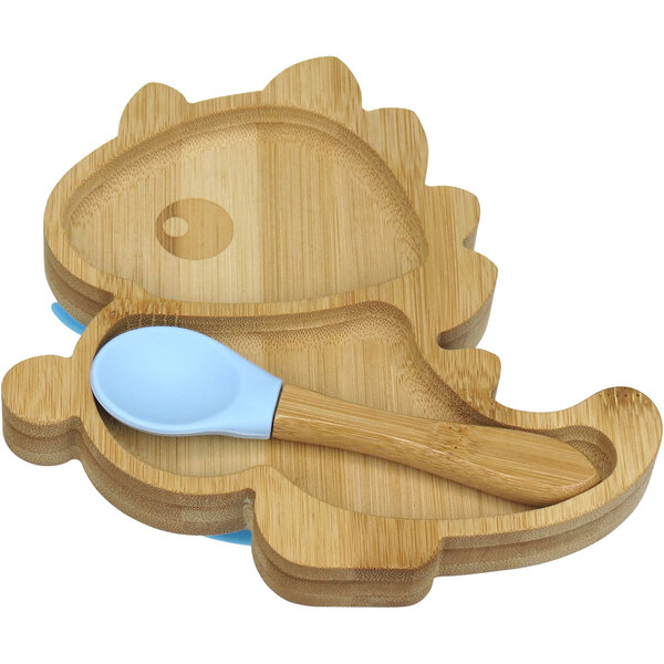 Prato Infantil Criança Bebê Com Colher E Ventosa Home&co Dino