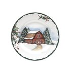 Prato Lanche Aquarelle Bosque Celeiro Natal