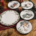 Prato Lanche Aquarelle Bosque Inverno Natal