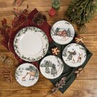 Prato Lanche Aquarelle Bosque Pinheiro Natal