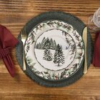 Prato Lanche Aquarelle Bosque Pinheiro Natal