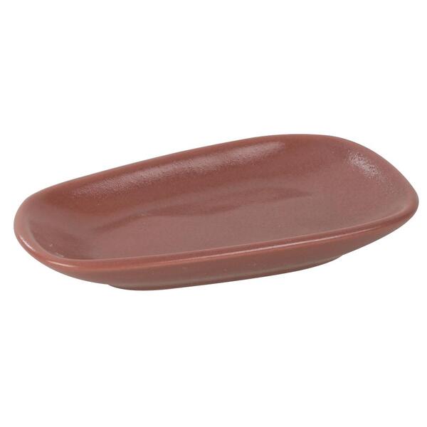 Prato Oval Sumatra Em Ceramica L15,4xp8,8xa2,4cm Cor Vermelha