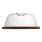 Prato P/queijo De Bambu C/tampa De Plástico 18,8x18,8x8cm