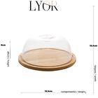 Prato P/queijo De Bambu C/tampa De Plástico 18,8x18,8x8cm