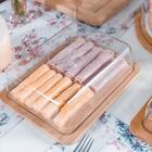 Prato P/queijo De Bambu C/tampa De Plástico 24x18,5x7,6cm