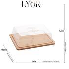 Prato P/queijo De Bambu C/tampa De Plástico 24x18,5x7,6cm