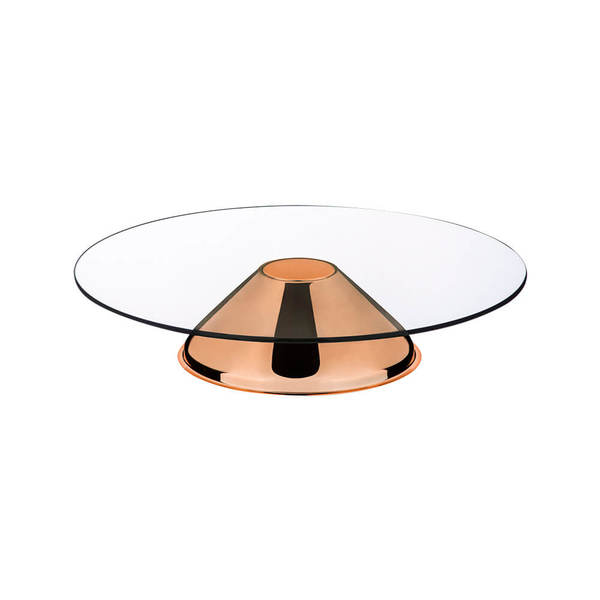 Prato Para Bolo De Vidro Andrea Cobre 30 Cm