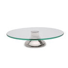 Prato Para Bolo De Vidro Com Pé De Aço Inox Mônaco 33cm - Wol