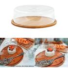 Prato Para Bolo Em Bambu Com Tampa Em Acrilico Mimo Style Bm1