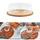 Prato Para Bolo Em Bambu Com Tampa Em Acrilico Mimo Style Bm1