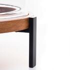 Prato Para Bolo Em Madeira Com Tampa Em Vidro 33cm