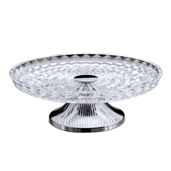 Prato Para Bolo Em Prata Wolff Diamond 30x10,5cm