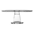 Prato Para Bolos De Vidro Transparente Suporte C/ Pé 11x28cm