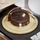 Prato Para Bolos E Frios Em Pinus Com Tampa Cúpula Em Acrílic