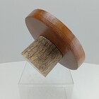 Prato Para Doces E Bolo Home&co Com Pé Madeira 11x22x22cm Nat