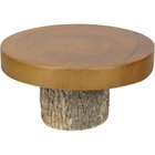 Prato Para Doces E Bolo Home&co Com Pé Madeira 11x22x22cm Nat