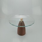 Prato Para Doces Redondo Home&co Com Base Em Metal Cor De Mad