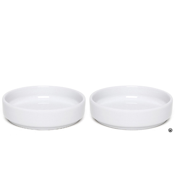 Prato Para Gatos De Porcelana Comedouro Raso 200ml 2 Unidades