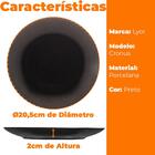 Prato Para Sobremesa De Cerâmica Cronus Preto Lyor