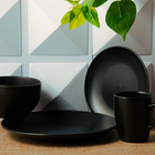 Prato Para Sobremesa De Cerâmica Cronus Preto Lyor