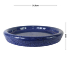 Prato para Vaso de Planta Cerâmica 5x31,5 Nº8 Azul Bella Art Vetrificados