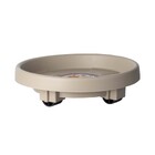 Prato para Vaso de Planta em com Rodas 30cm Taupe Okla