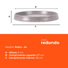 Prato Para Vaso De Planta Redondo Pedra 24 Afort