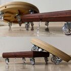 Prato para Vaso De Plantas 40cm Redondo Azul com Rodízios