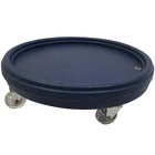 Prato para Vaso Polietileno Redondo com Roda 35cm Azul