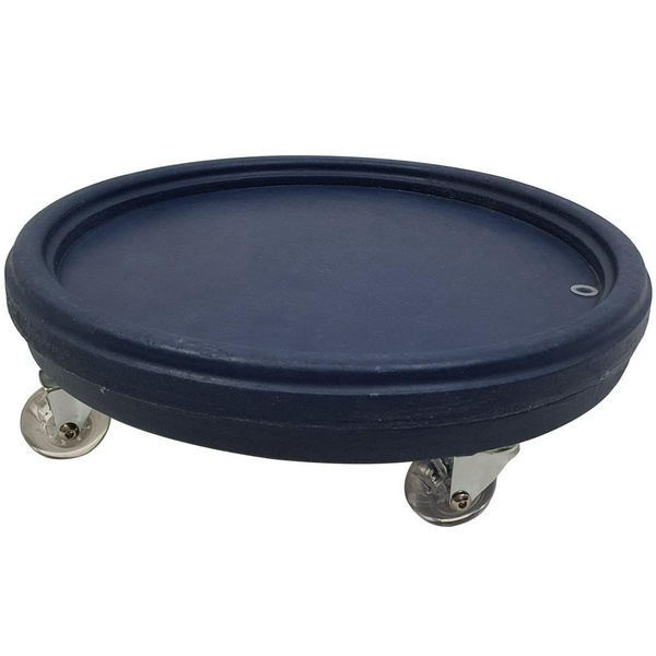 Prato para Vaso Polietileno Redondo com Roda 35cm Azul