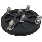 Prato para Vaso Polietileno Redondo com Roda 35cm Preto