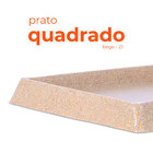 Prato para Vaso Quadrado Bege 21cm Afort