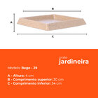 Prato para Vaso Quadrado Bege 29 Afort