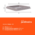 Prato para Vaso Quadrado Pedra 21 Afort