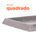 Prato para Vaso Quadrado Pedra 21 Afort